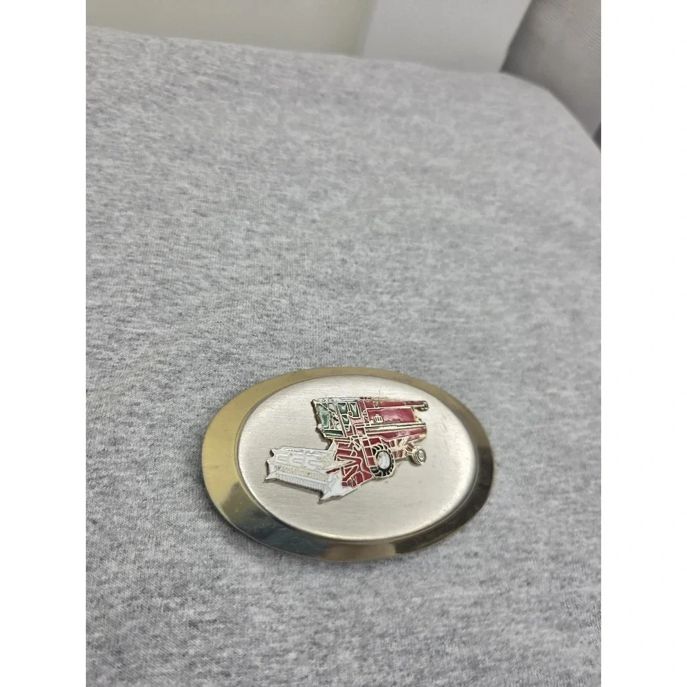 Vintage International Harvester Axial-Flow Combine 3D Farm Belt Buckle Tractor
